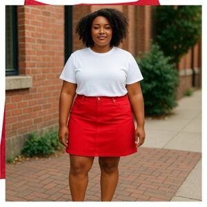 Liz Claiborne Red A-Line Knee-Length Skirt